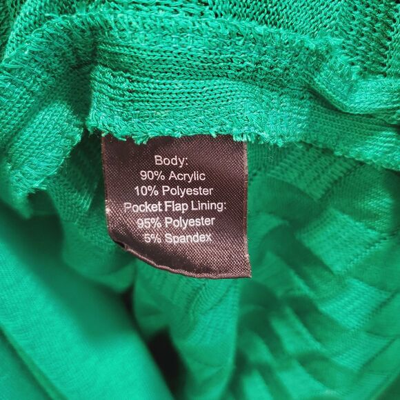 Misook Twinset Size 0X Green Knit Jacket with Matching sleeveless tank Shell - Picture 3 of 8